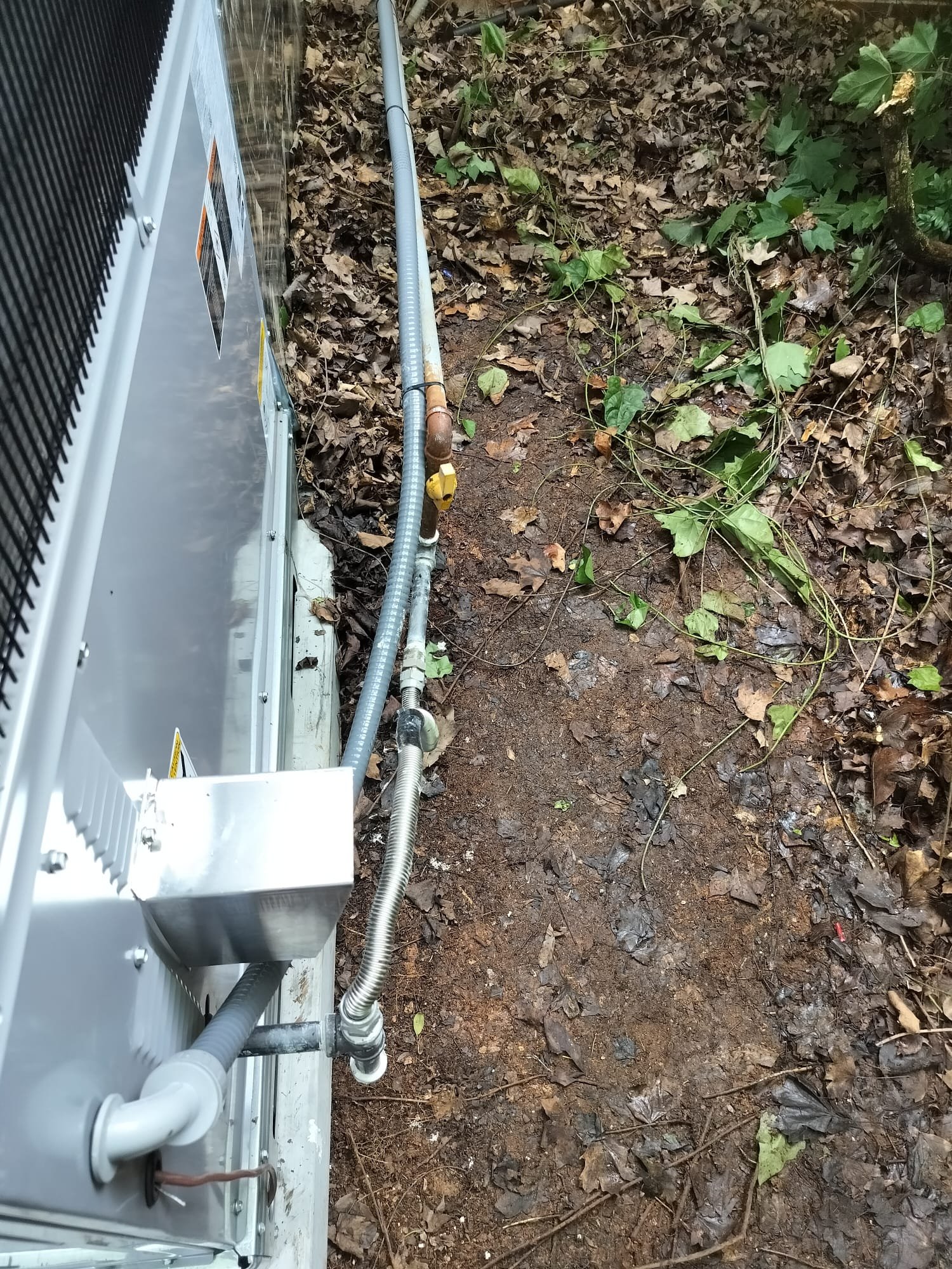 New HVAC installation with modern piping and clear connections