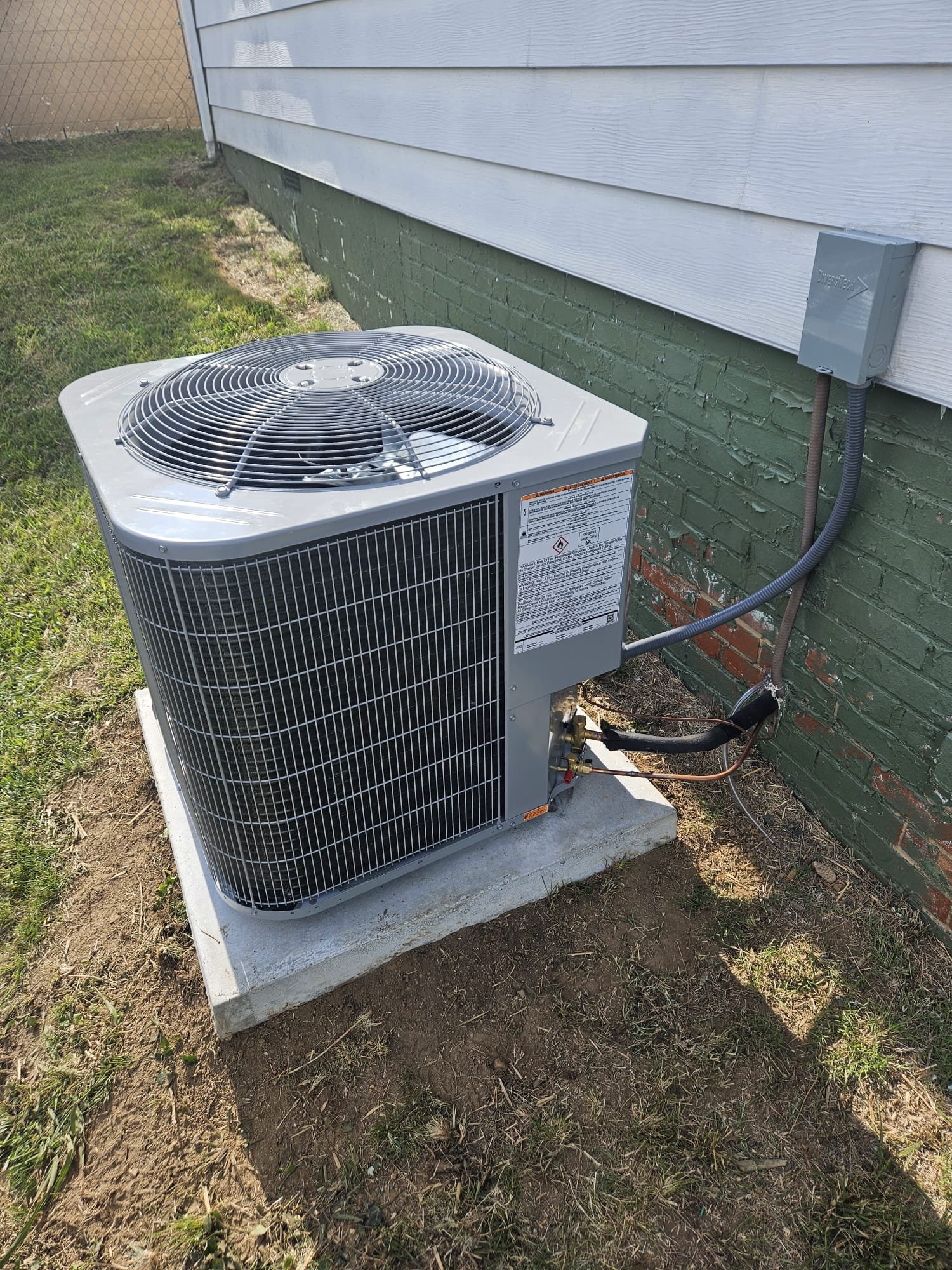 Freshly installed outdoor HVAC unit showcasing precision and care