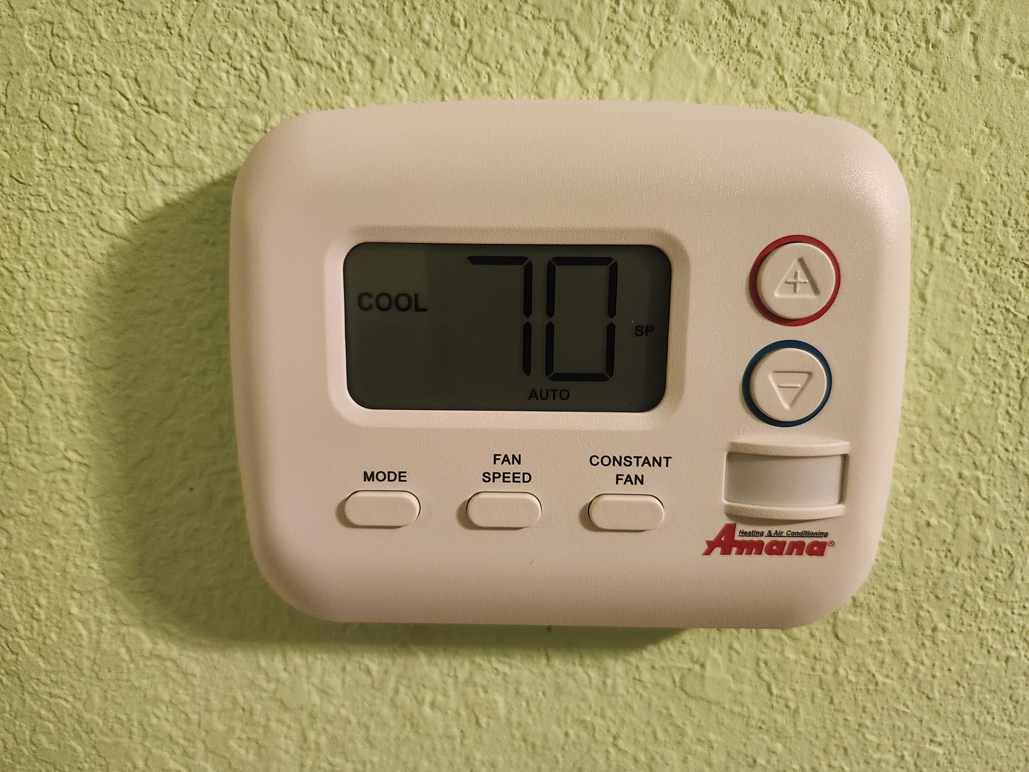 A digital thermostat set up after installation