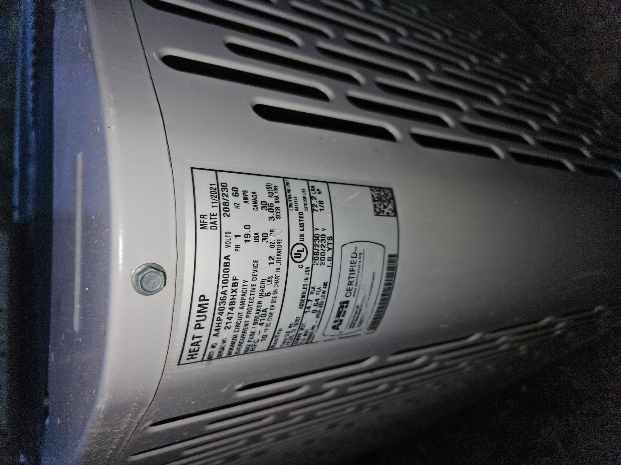 Outdoor Heat Pump Ready for Service