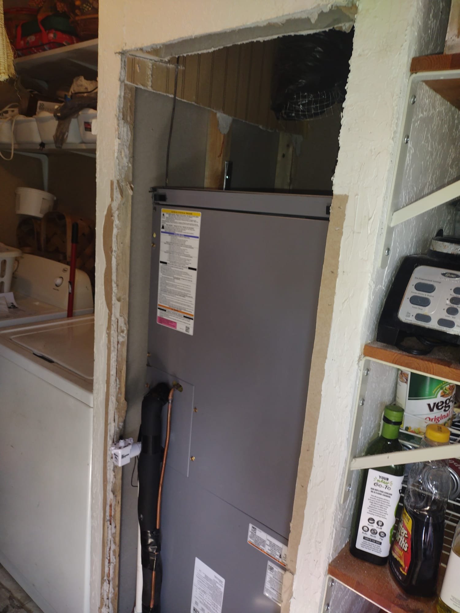 Air Handler in Place with New Plenum Riser