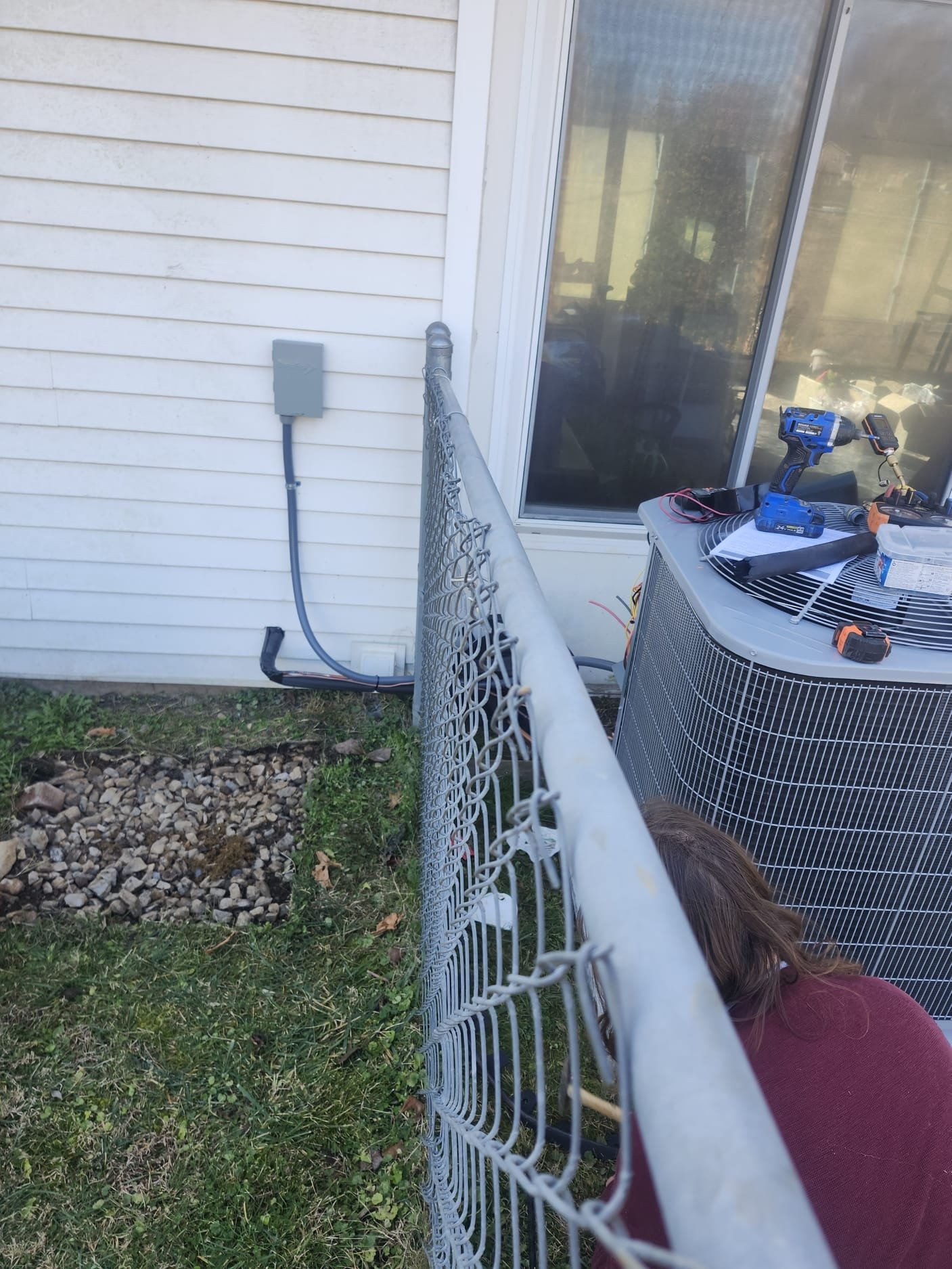 Finished Outdoor Unit with Clean Footing and Conduit