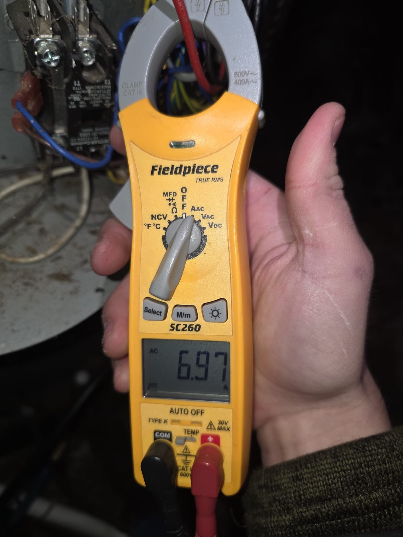 Clamp Meter Measuring Current