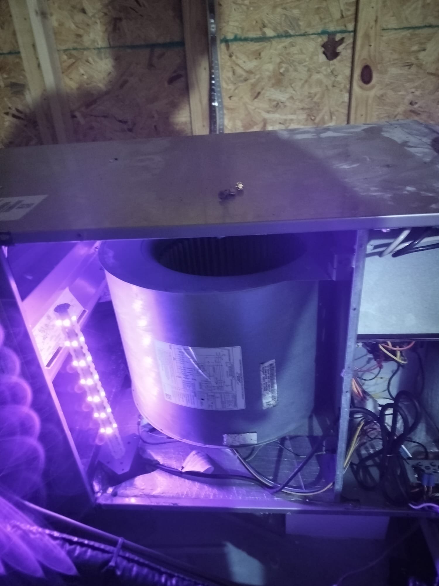 UV light installation inside air handler