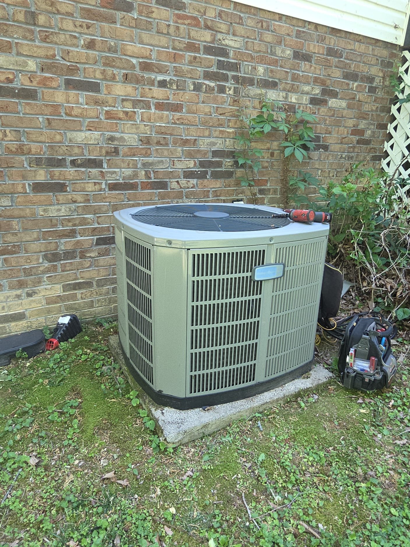 Outdoor condenser after service