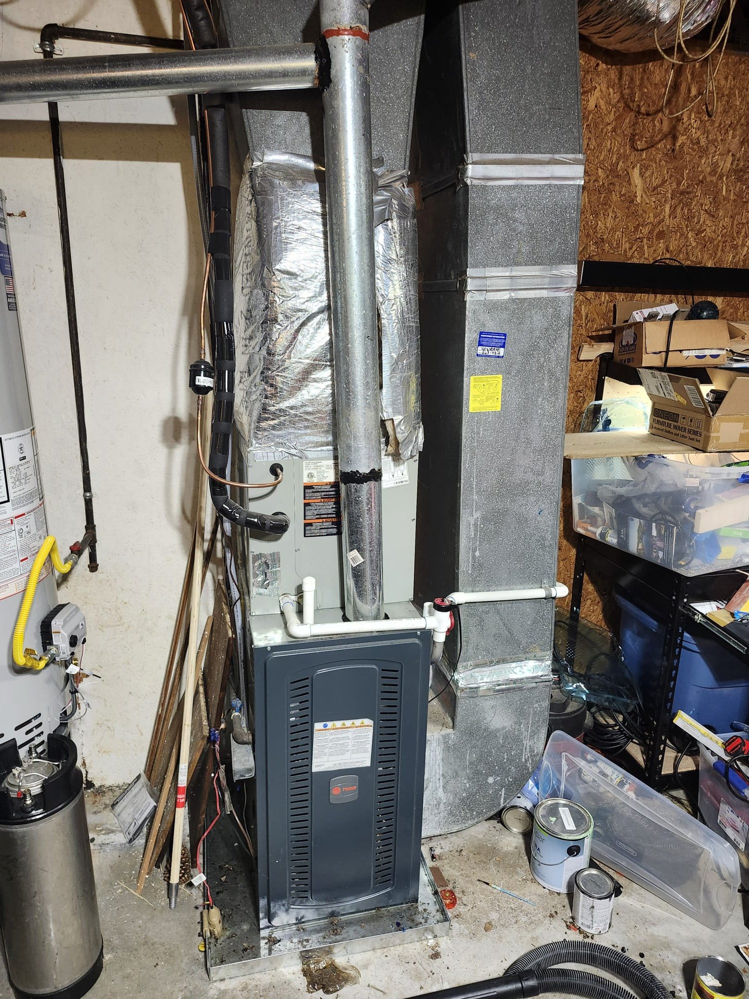 Clean Furnace and Ductwork in Utility Room